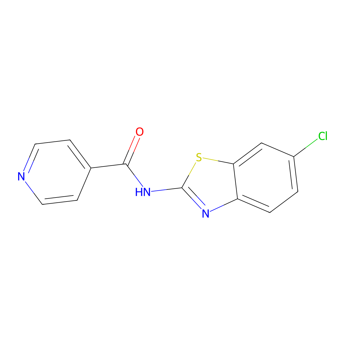 N-(6-chloro-1,3-benzothiazol-2-yl)pyridine-4-carboxamide molecular structure, CAS 540521-11-7
