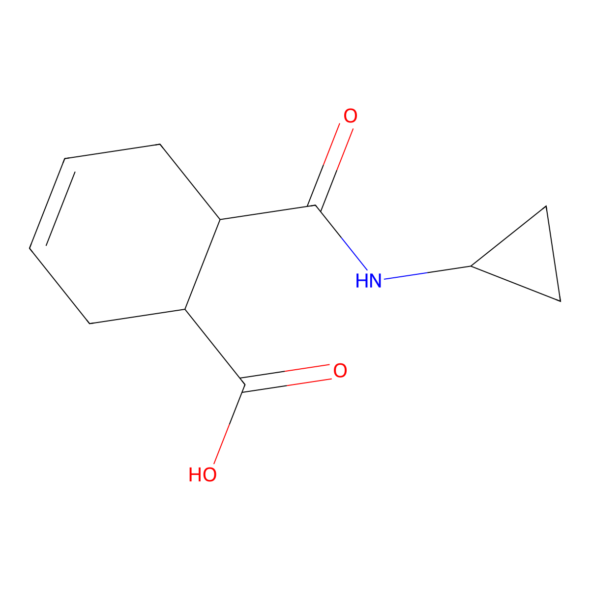 6-(cyclopropylcarbamoyl)cyclohex-3-ene-1-carboxylic Acid molecular structure, CAS 540521-54-8