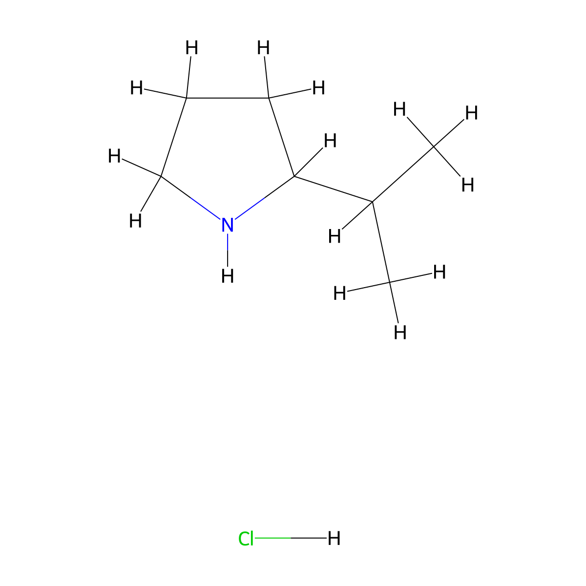2-(Propan-2-yl)pyrrolidine hydrochloride molecular structure, CAS 540526-01-0