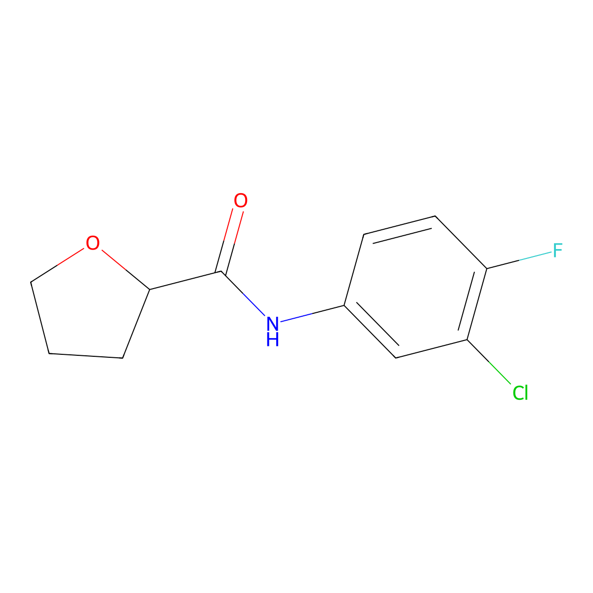 N-(3-chloro-4-fluorophenyl)tetrahydro-2-furancarboxamide molecular structure, CAS 540528-50-5