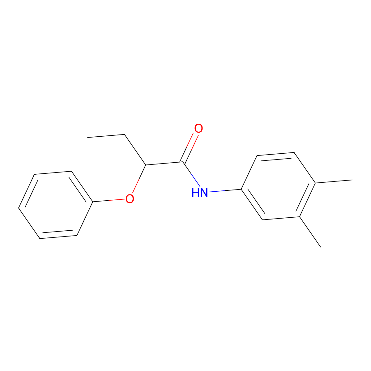 N-(3,4-dimethylphenyl)-2-phenoxybutanamide molecular structure, CAS 540528-58-3