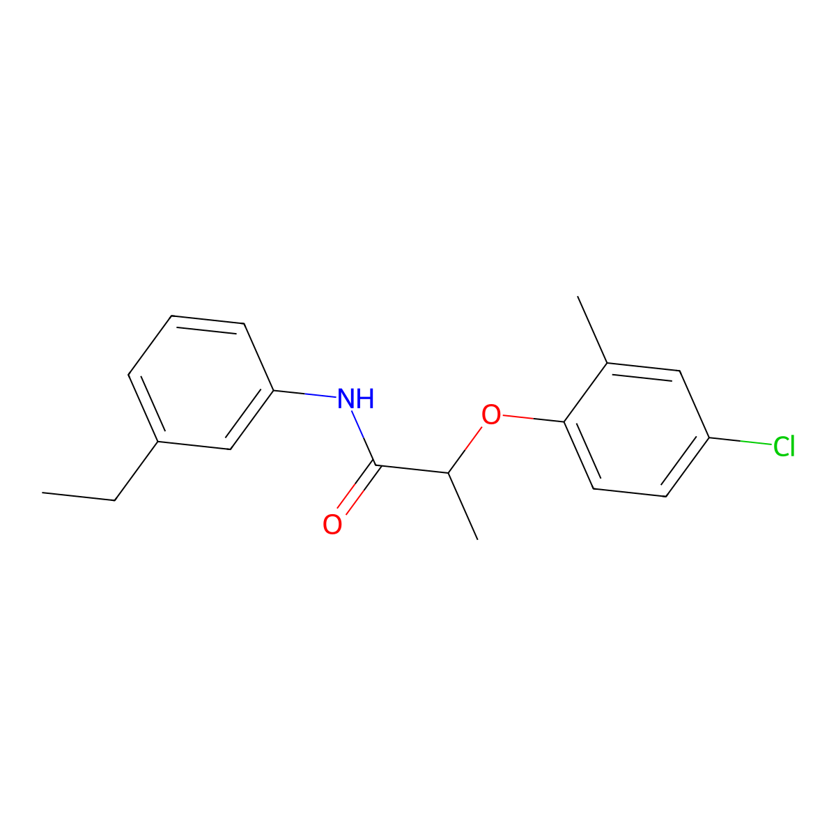 2-(4-chloro-2-methylphenoxy)-N-(3-ethylphenyl)propanamide molecular structure, CAS 540529-61-1