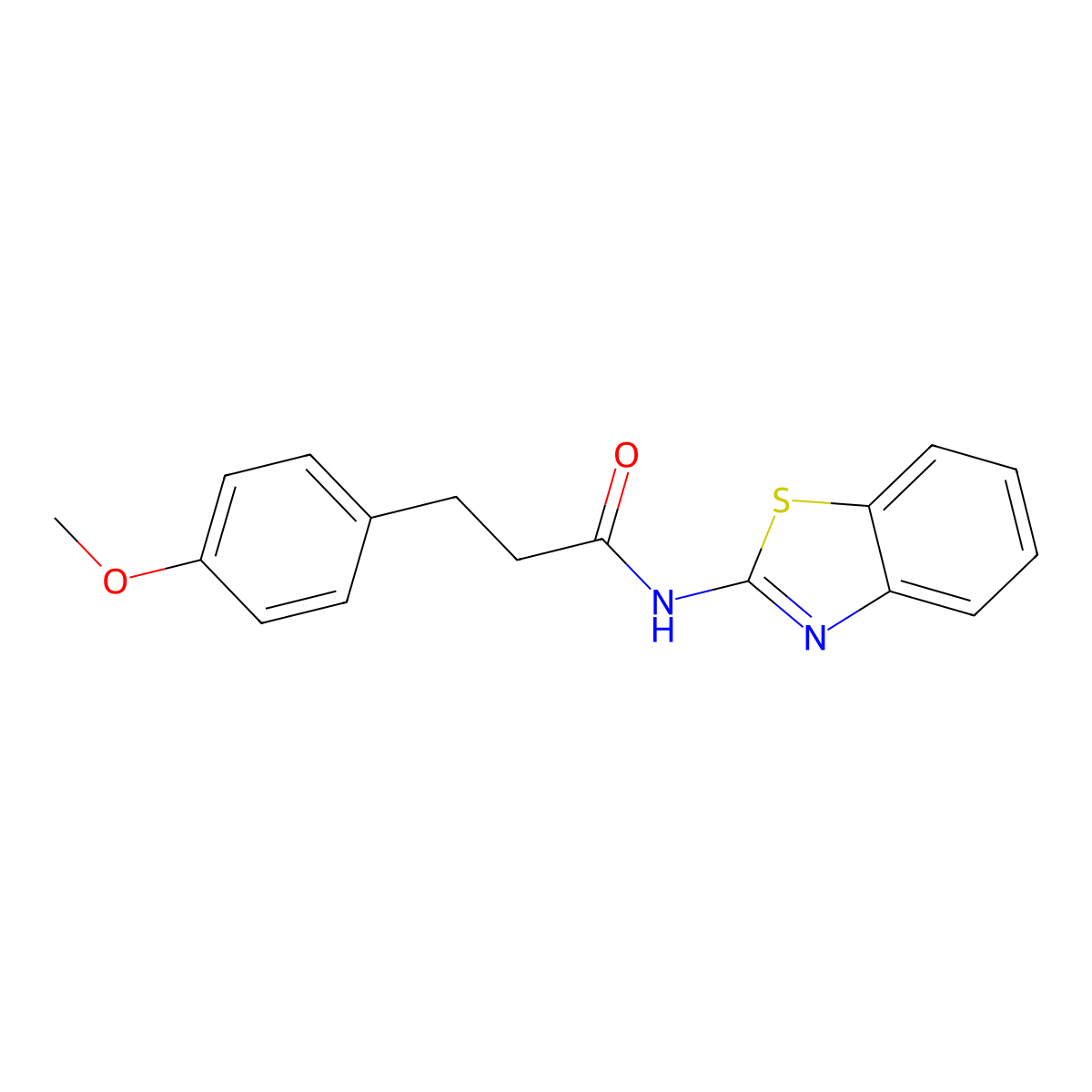 N-(1,3-benzothiazol-2-yl)-3-(4-methoxyphenyl)propanamide molecular structure, CAS 540529-90-6