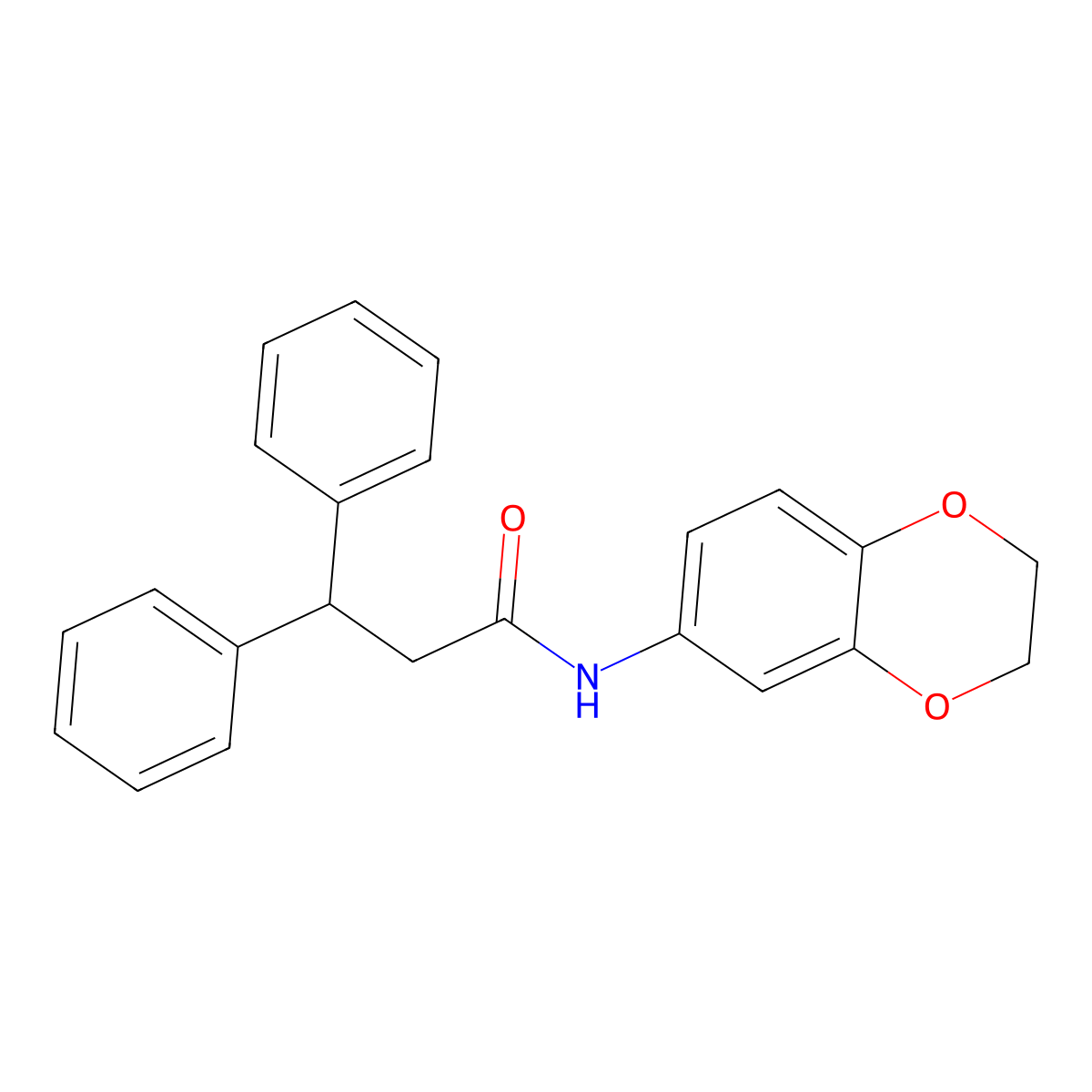 N-(2,3-dihydro-1,4-benzodioxin-6-yl)-3,3-diphenylpropanamide molecular structure, CAS 540531-42-8