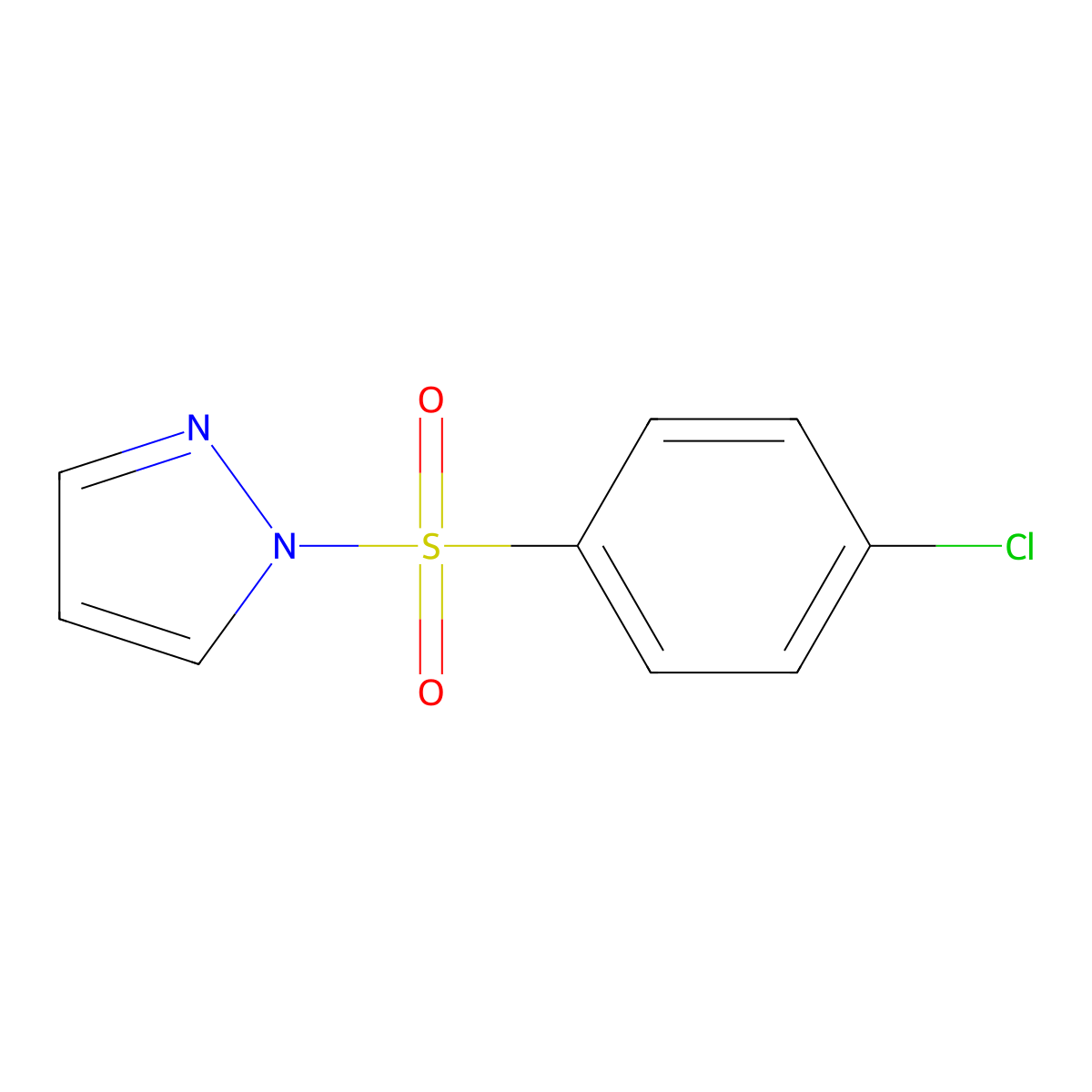 1-[(4-chlorophenyl)sulfonyl]-1H-pyrazole molecular structure, CAS 540532-26-1