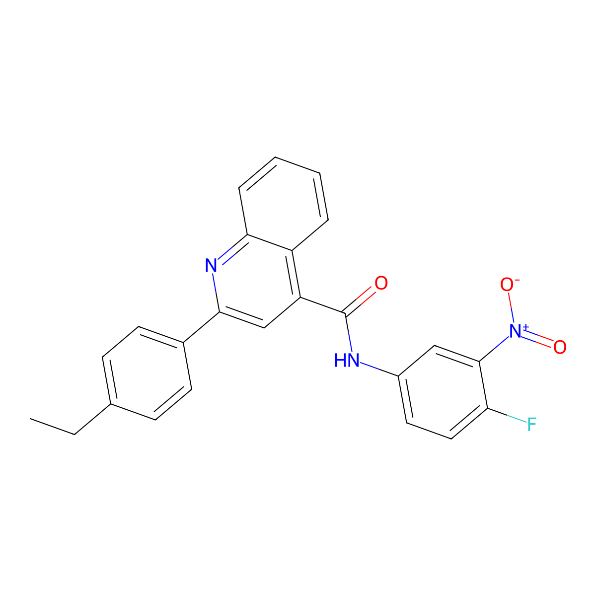2-(4-ethylphenyl)-N-(4-fluoro-3-nitrophenyl)quinoline-4-carboxamide molecular structure, CAS 540532-65-8