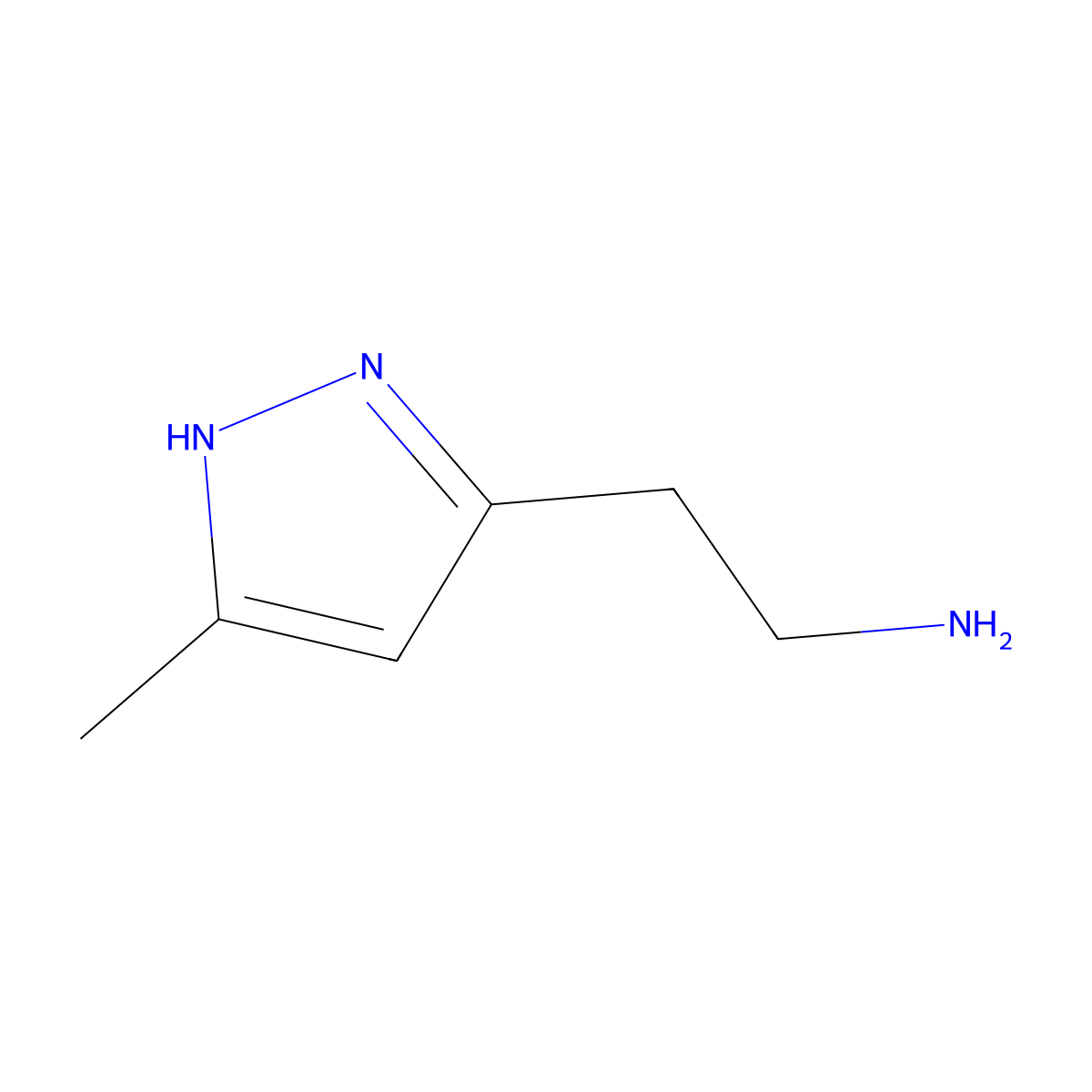 2-(3-Methyl-1H-pyrazol-5-yl)ethanamine molecular structure, CAS 54055-40-2