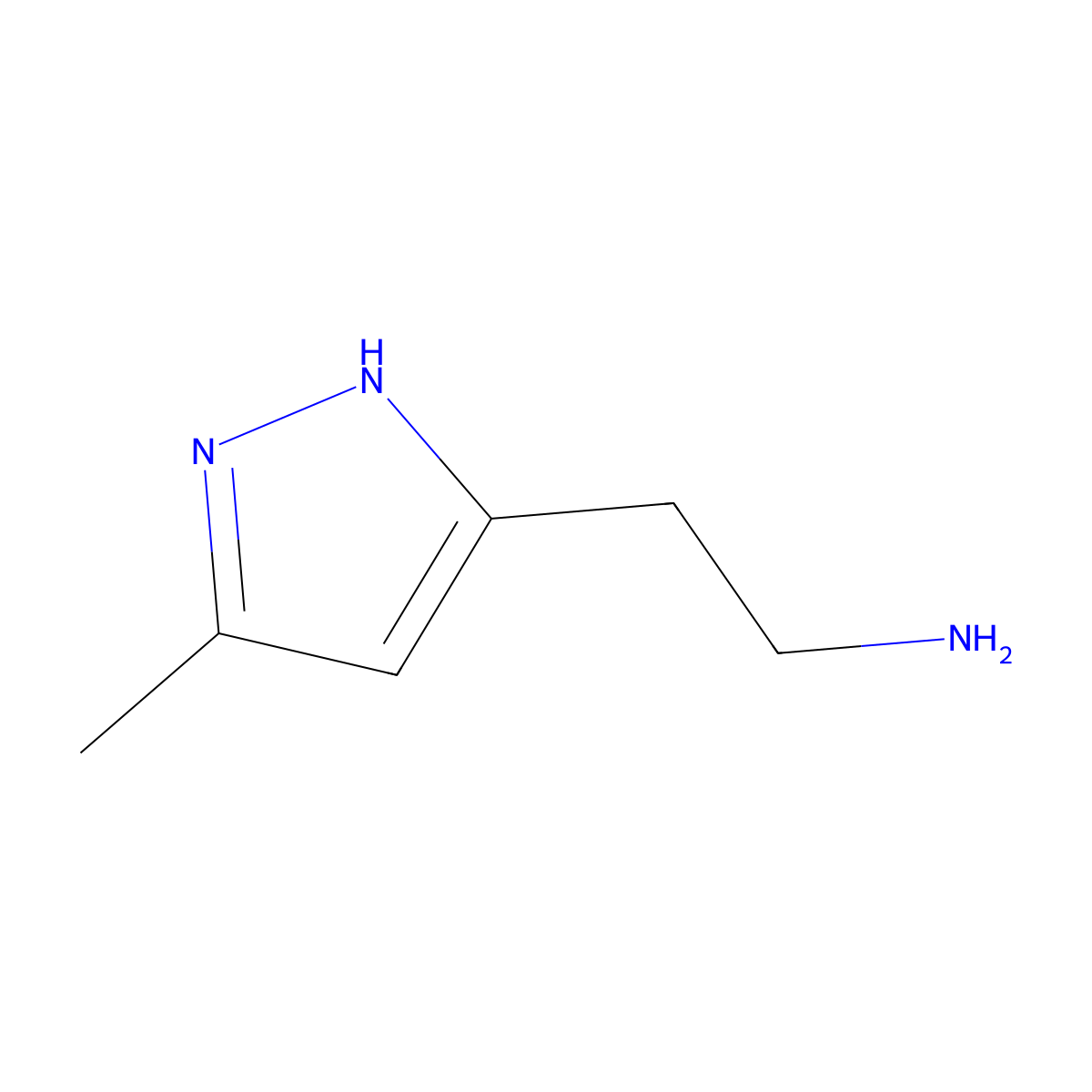 2-(3-Methyl-1H-pyrazol-5-yl)ethanamine molecular structure, CAS 54055-40-2