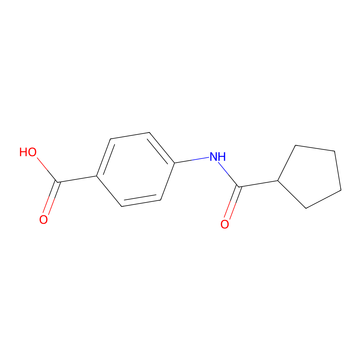 4-[(Cyclopentylcarbonyl)amino]benzoic acid molecular structure, CAS 54056-74-5