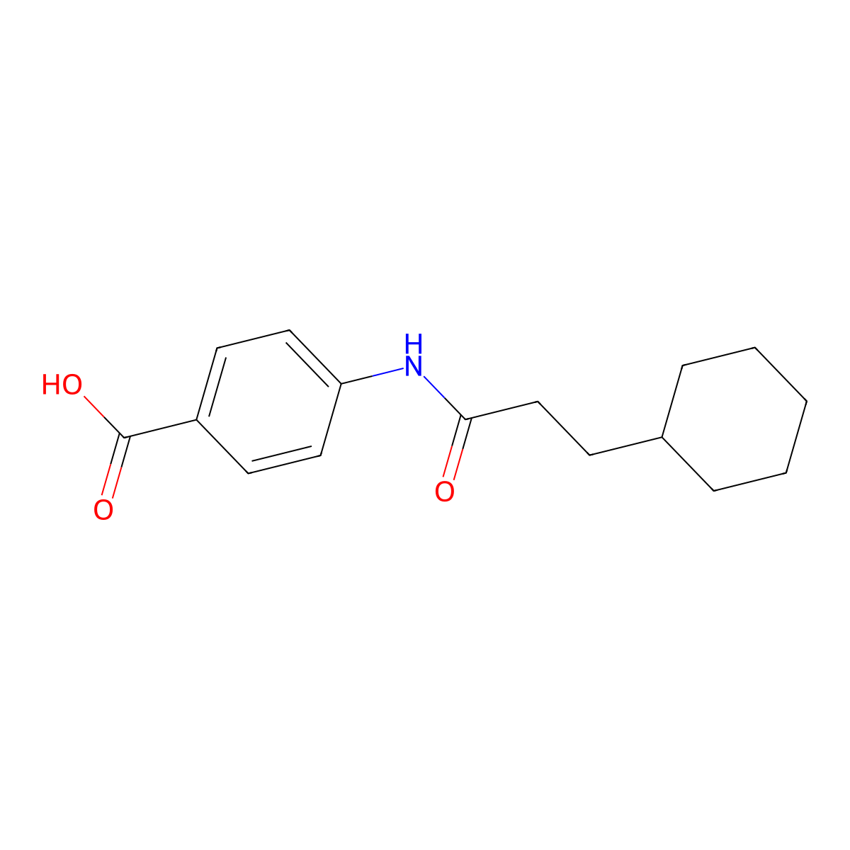 4-[(3-Cyclohexylpropanoyl)amino]benzoic acid molecular structure, CAS 54056-79-0