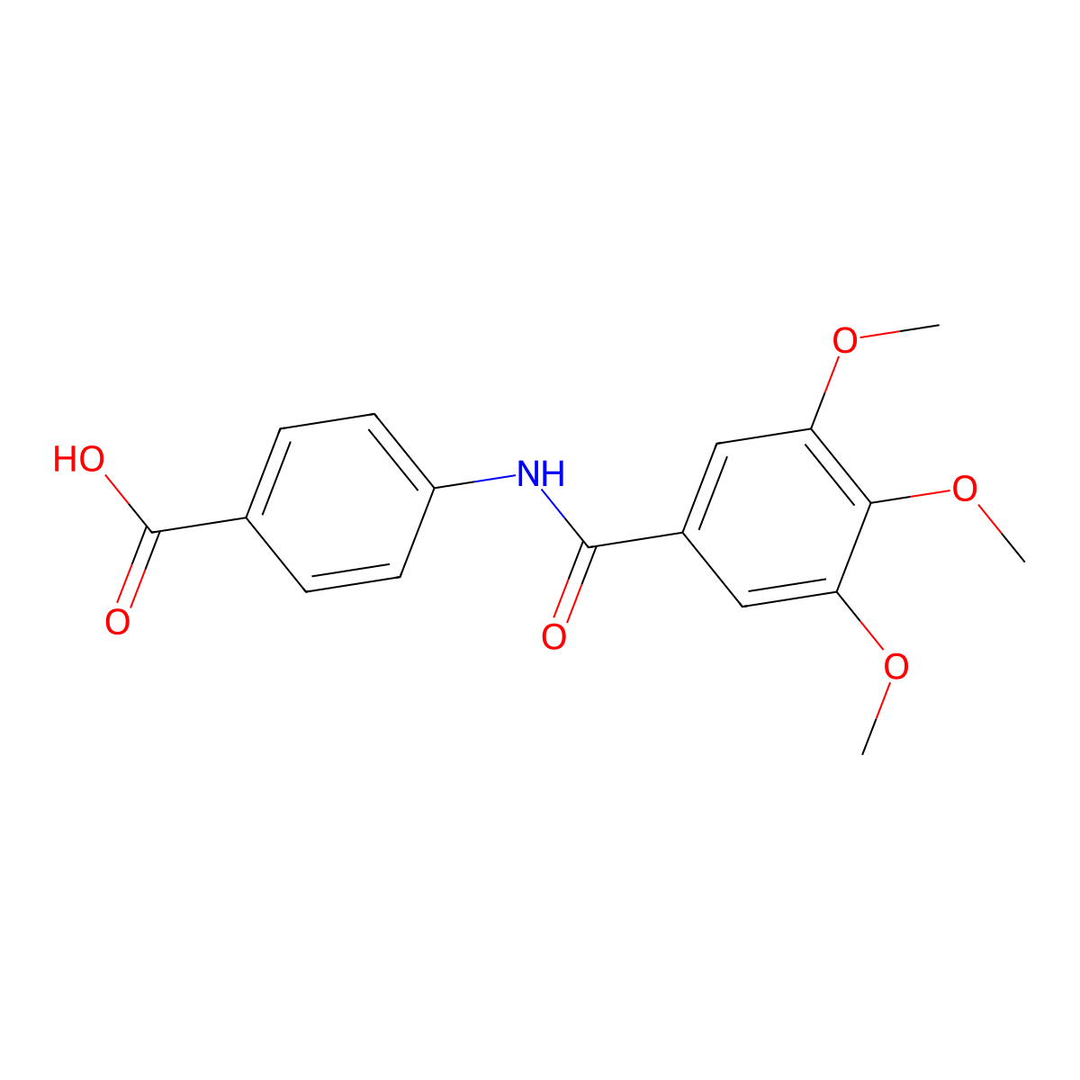 Benzoic acid, 4-(3,4,5-trimethoxybenzamido)- molecular structure, CAS 54057-51-1
