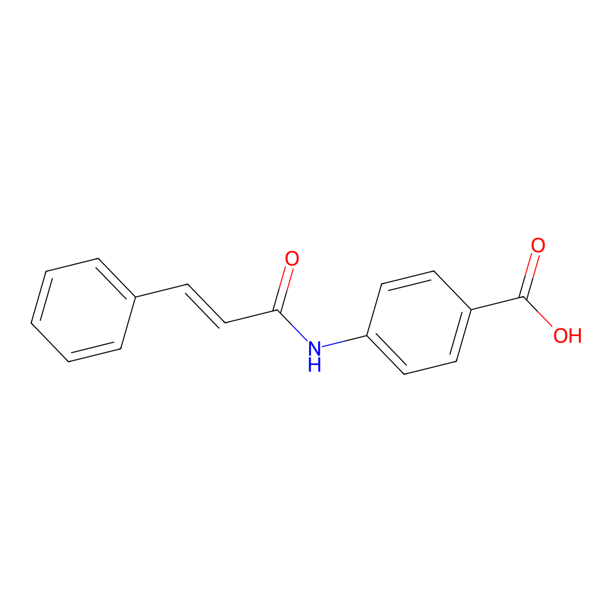 4-Cinnamamidobenzoic acid molecular structure, CAS 54057-59-9