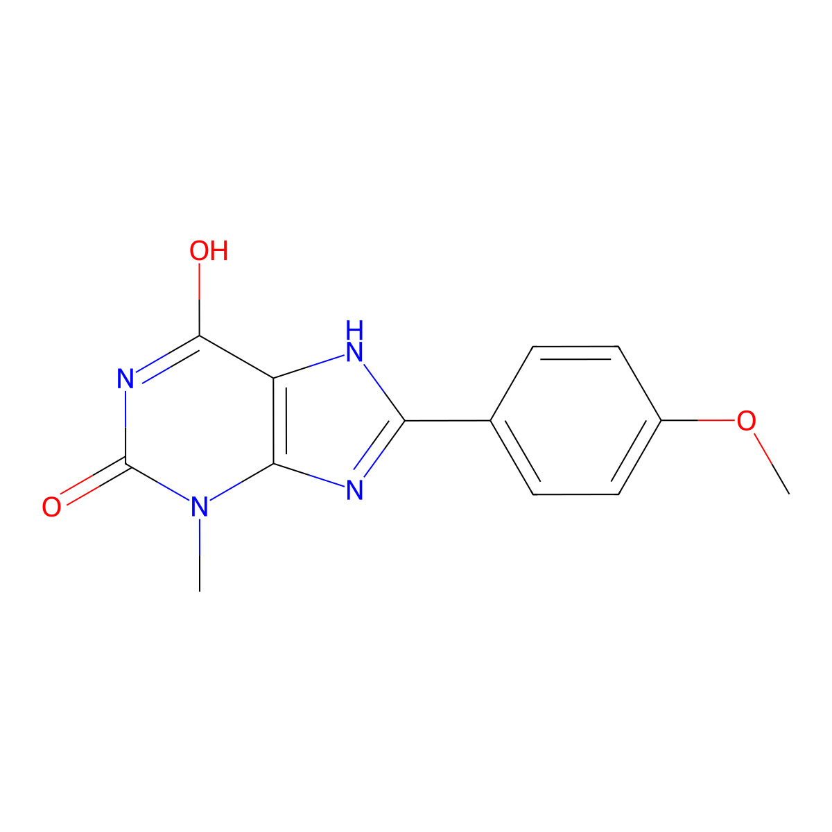 8-(4-methoxyphenyl)-3-methyl-7H-purine-2,6-dione molecular structure, CAS 54058-39-8