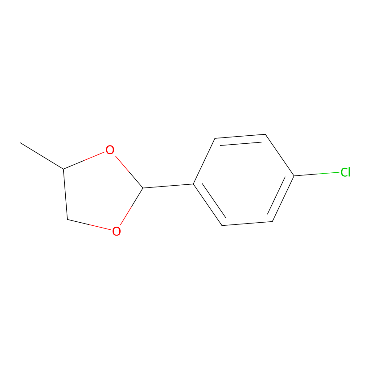 2-(4-Chlorophenyl)-4-methyl-1,3-dioxolane molecular structure, CAS 5406-37-1