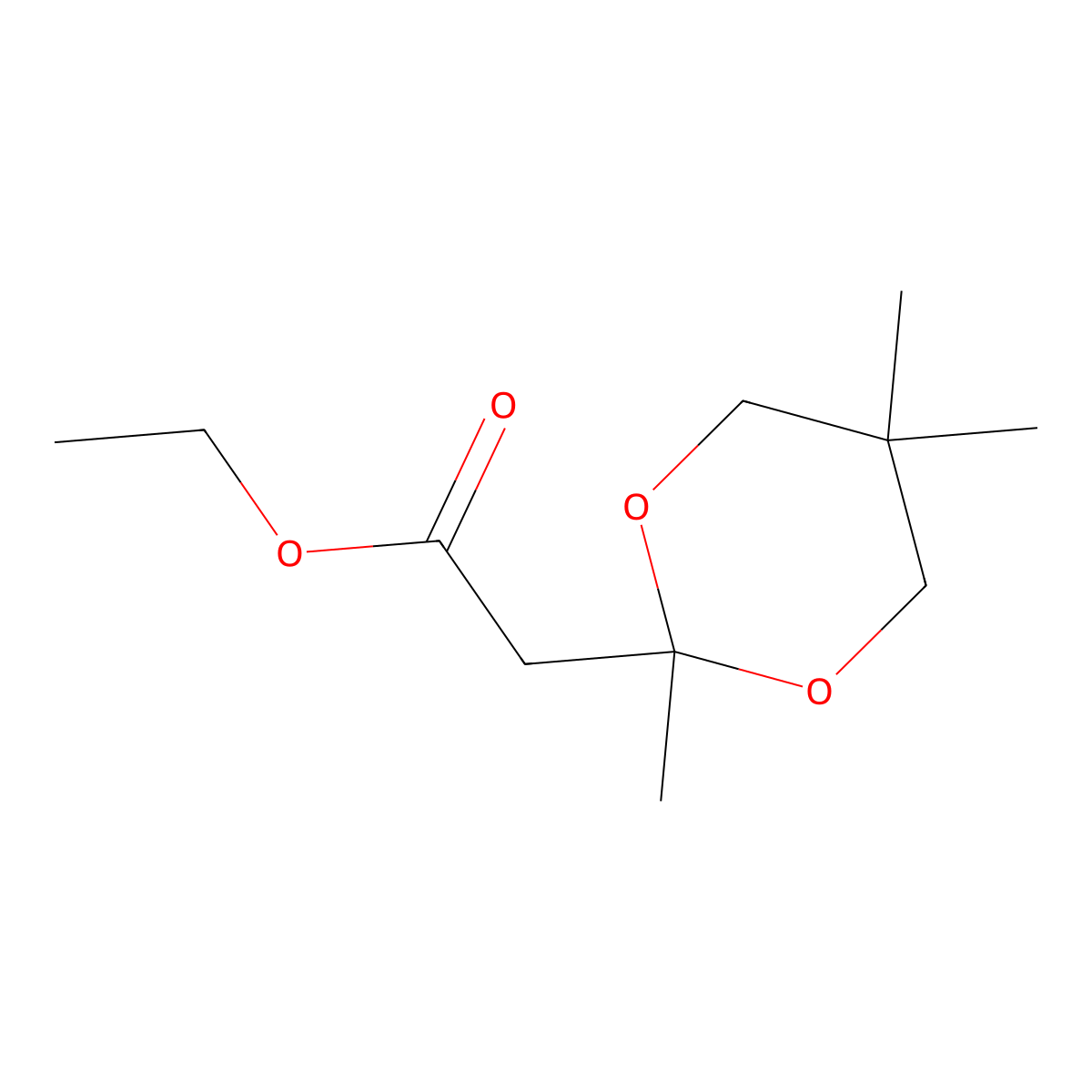 1,3-Dioxane-2-acetic acid, 2,5,5-trimethyl-, ethyl ester molecular structure, CAS 5406-47-3