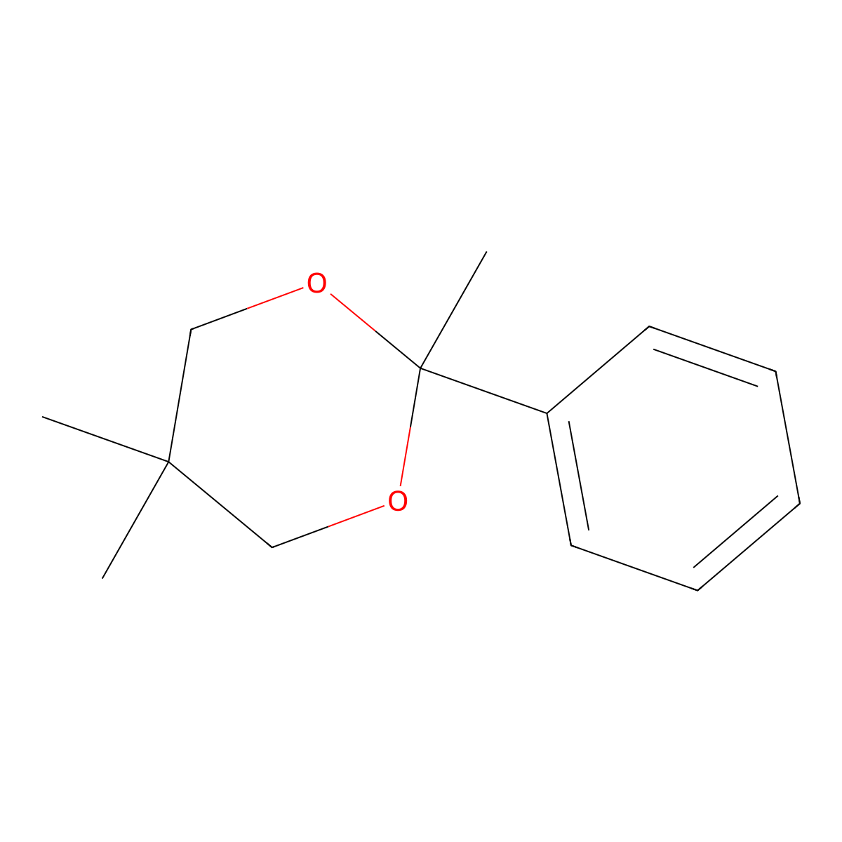 2,5,5-Trimethyl-2-phenyl-1,3-dioxane molecular structure, CAS 5406-58-6
