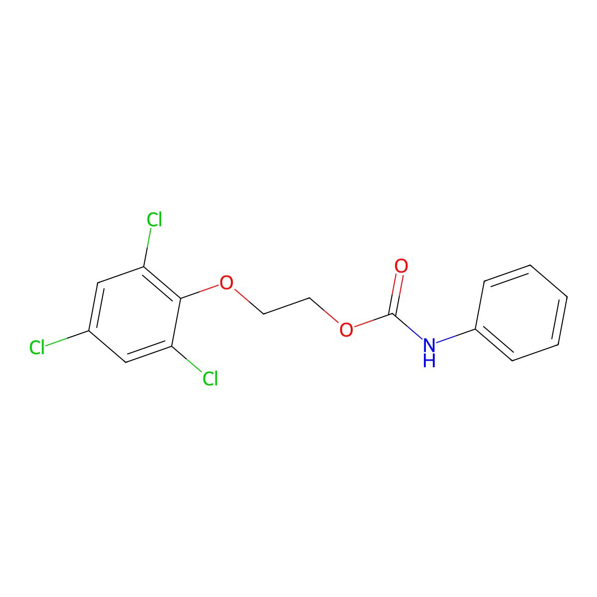 2-(2,4,6-trichlorophenoxy)ethyl N-phenylcarbamate molecular structure, CAS 5406-63-3