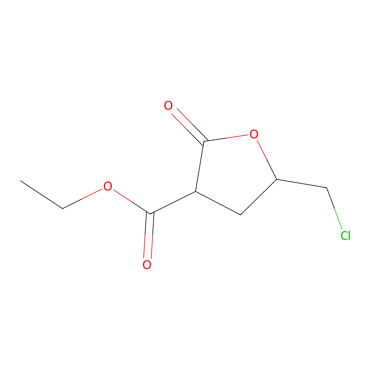Ethyl 5-(chloromethyl)-2-oxotetrahydrofuran-3-carboxylate molecular structure, CAS 5406-65-5