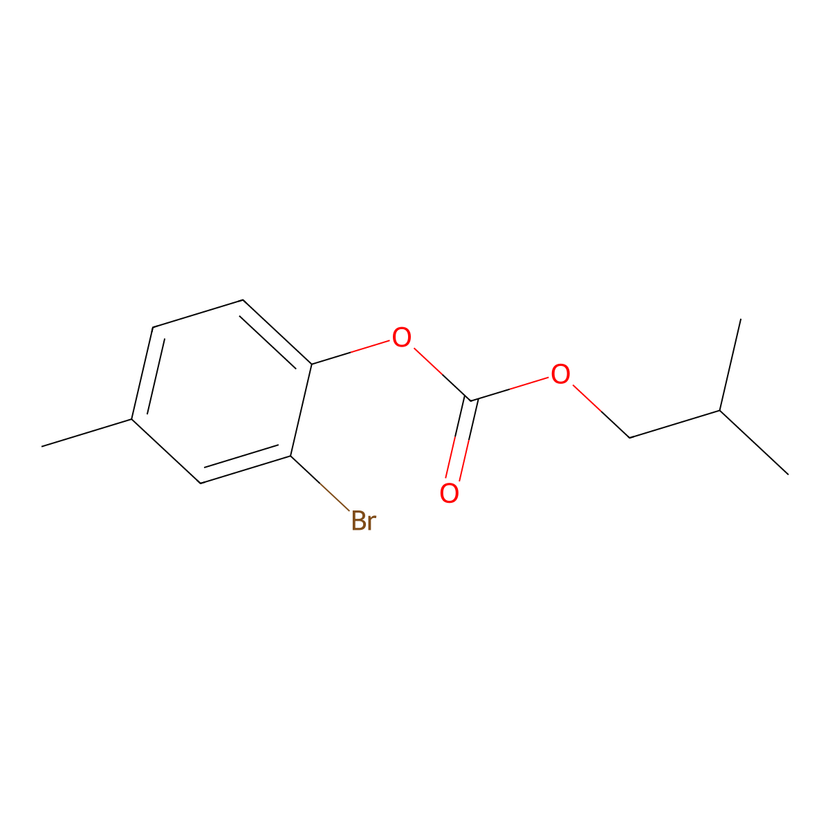 2-Bromo-4-methylphenyl 2-methylpropyl carbonate molecular structure, CAS 5406-72-4