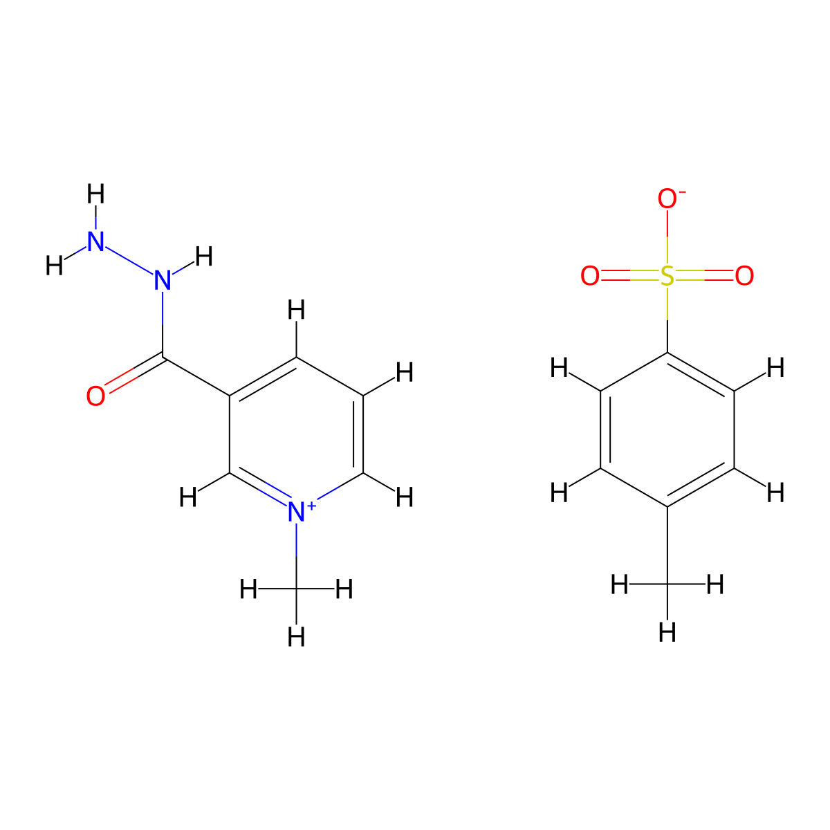 Methyl nicotinium p-toluene sulfonate hydrazide molecular structure, CAS 5406-79-1