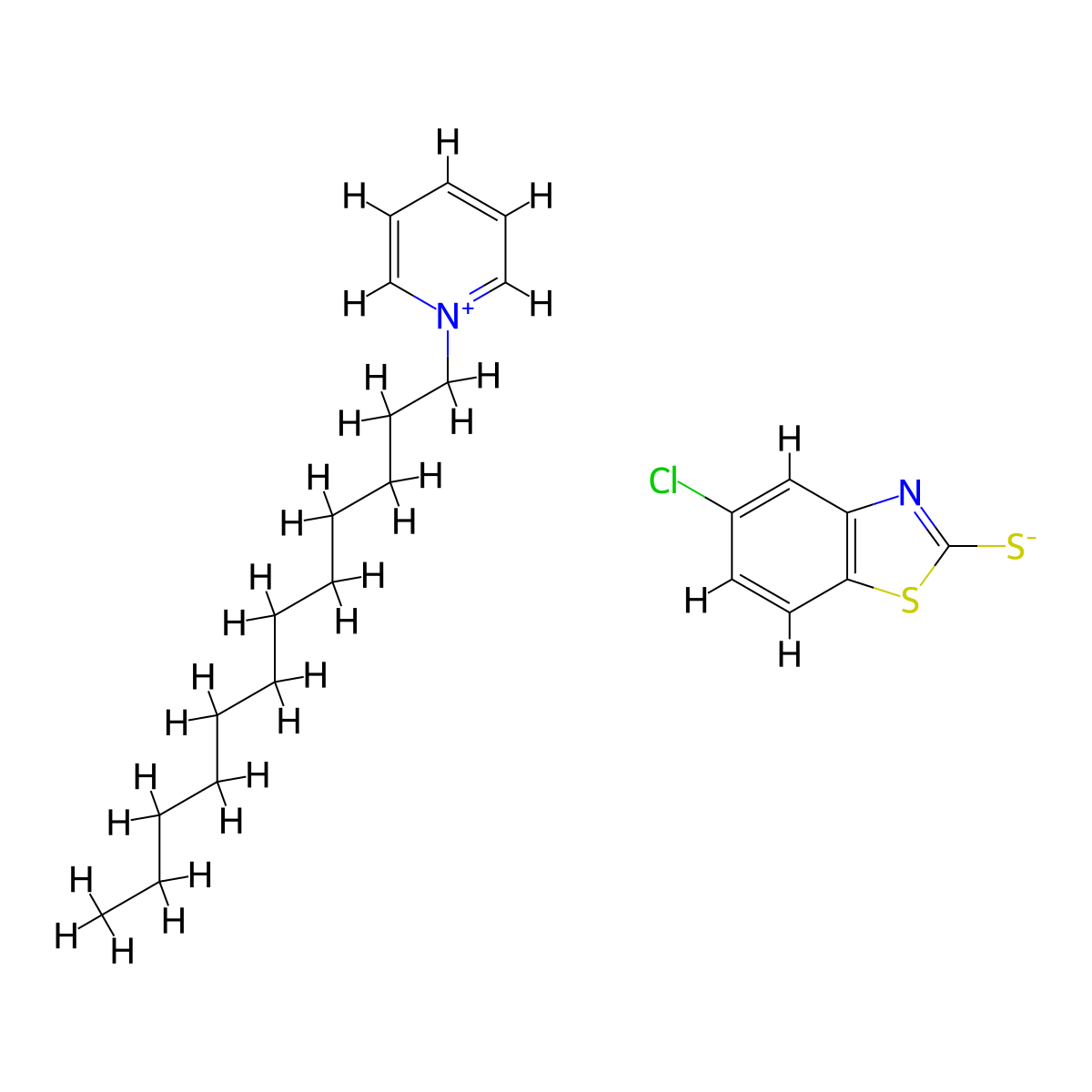 Lauryl pyridinium 5-chloro-2-mercaptobenzothiazole molecular structure, CAS 5406-97-3