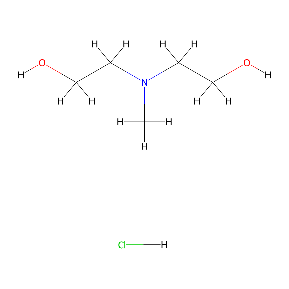 Ethanol, 2,2'-(methylimino)bis-, hydrochloride molecular structure, CAS 54060-15-0