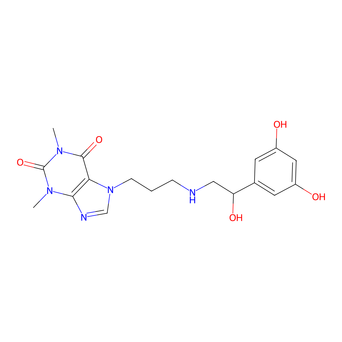 Reproterol molecular structure, CAS 54063-54-6