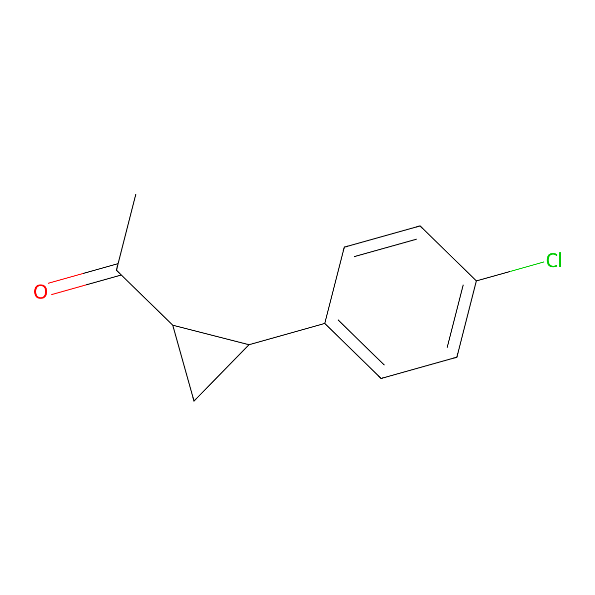 1-[2-(4-Chlorophenyl)cyclopropyl]-1-ethanone molecular structure, CAS 54064-34-5