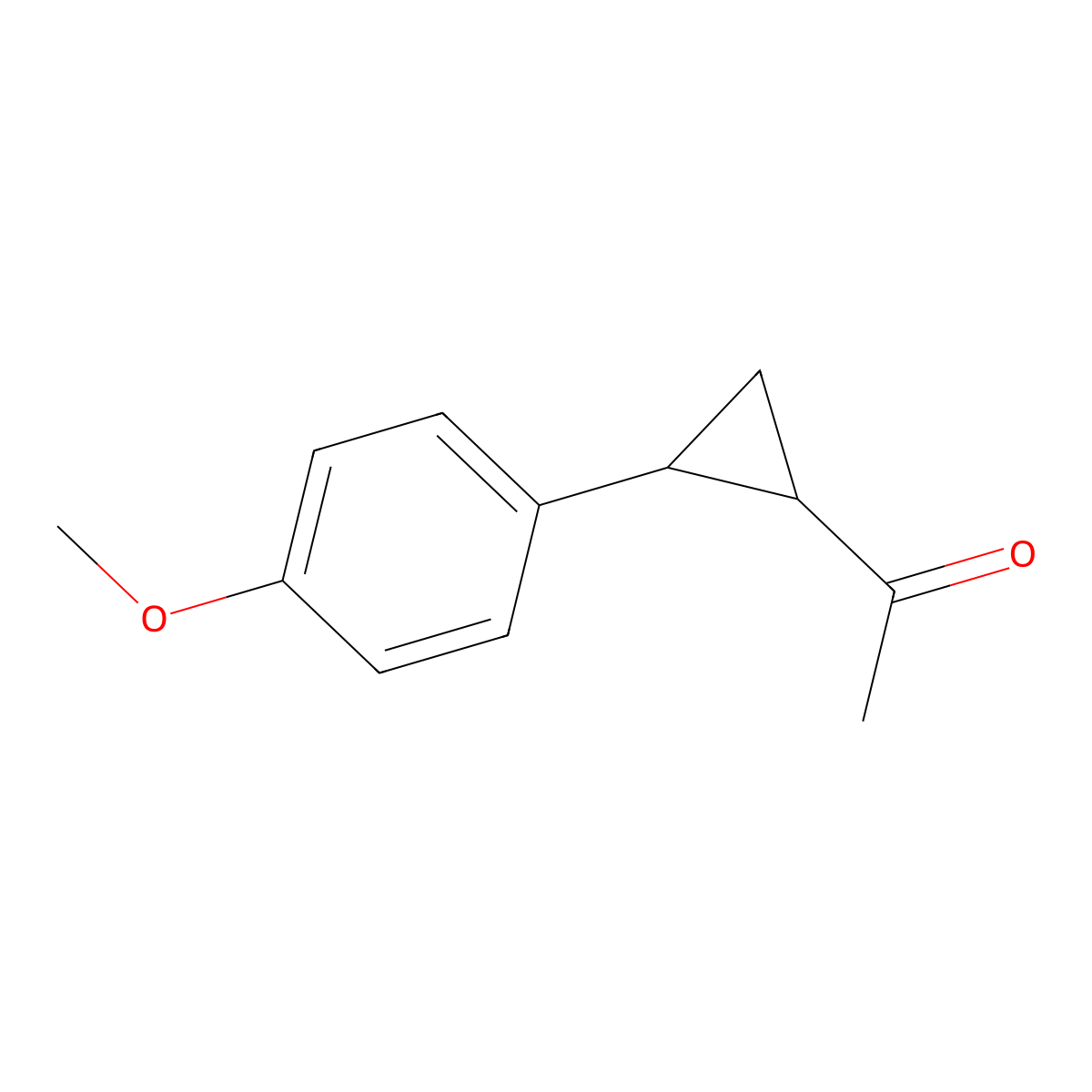 1-[2-(4-Methoxyphenyl)cyclopropyl]-1-ethanone molecular structure, CAS 54064-36-7