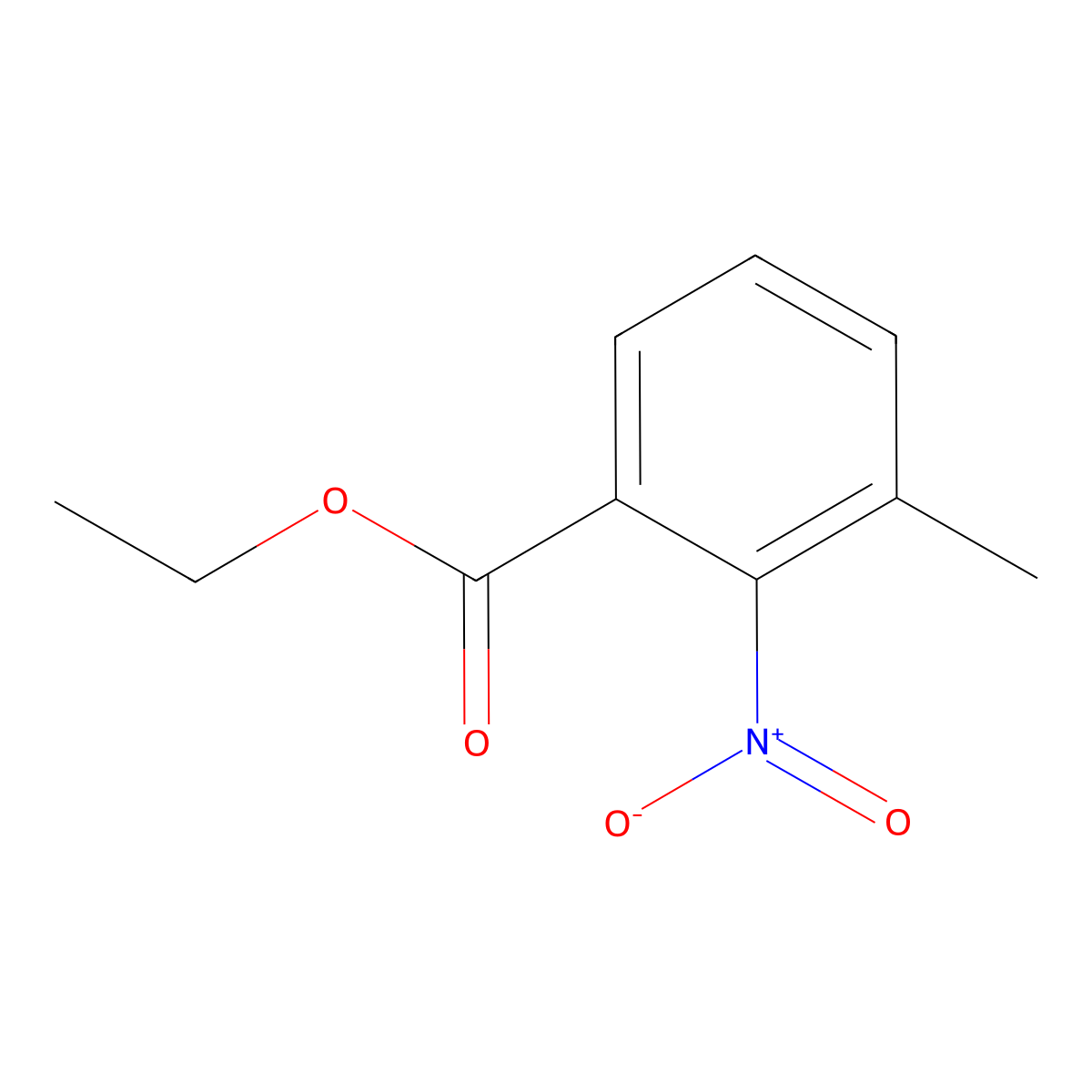 Ethyl 3-methyl-2-nitrobenzoate molecular structure, CAS 54064-39-0