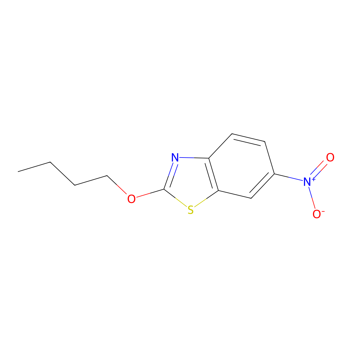 2-Butoxy-6-nitro-1,3-benzothiazole molecular structure, CAS 5407-58-9