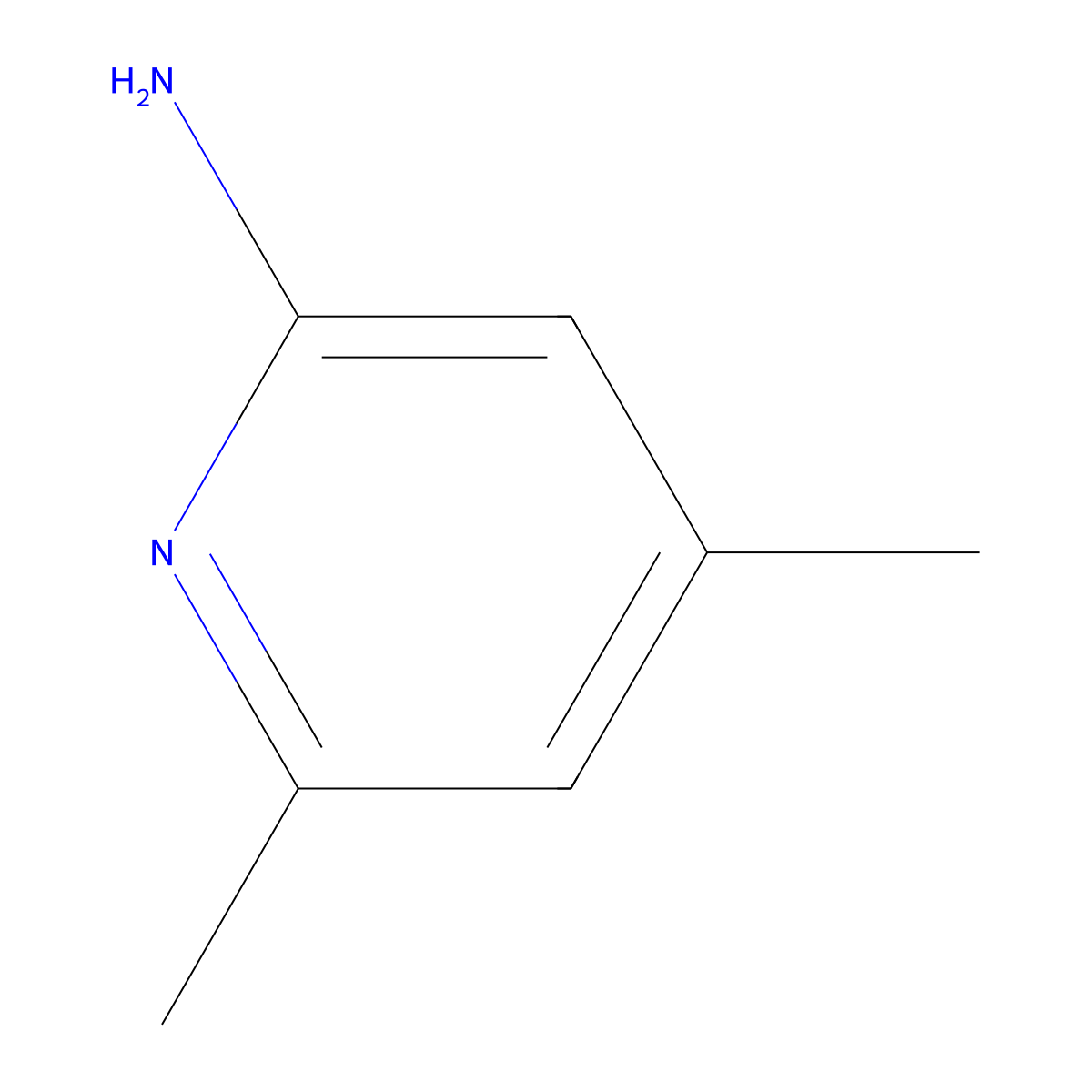 2-Amino-4,6-dimethylpyridine molecular structure, CAS 5407-87-4