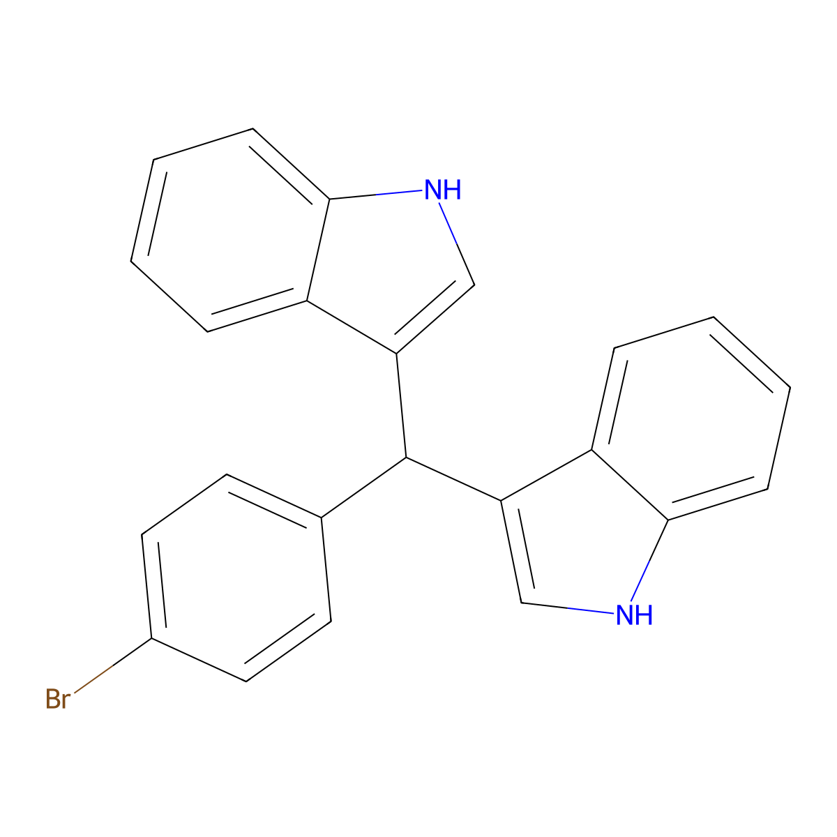 3,3'-((4-Bromophenyl)methylene)bis(1H-indole) molecular structure, CAS 540729-21-3