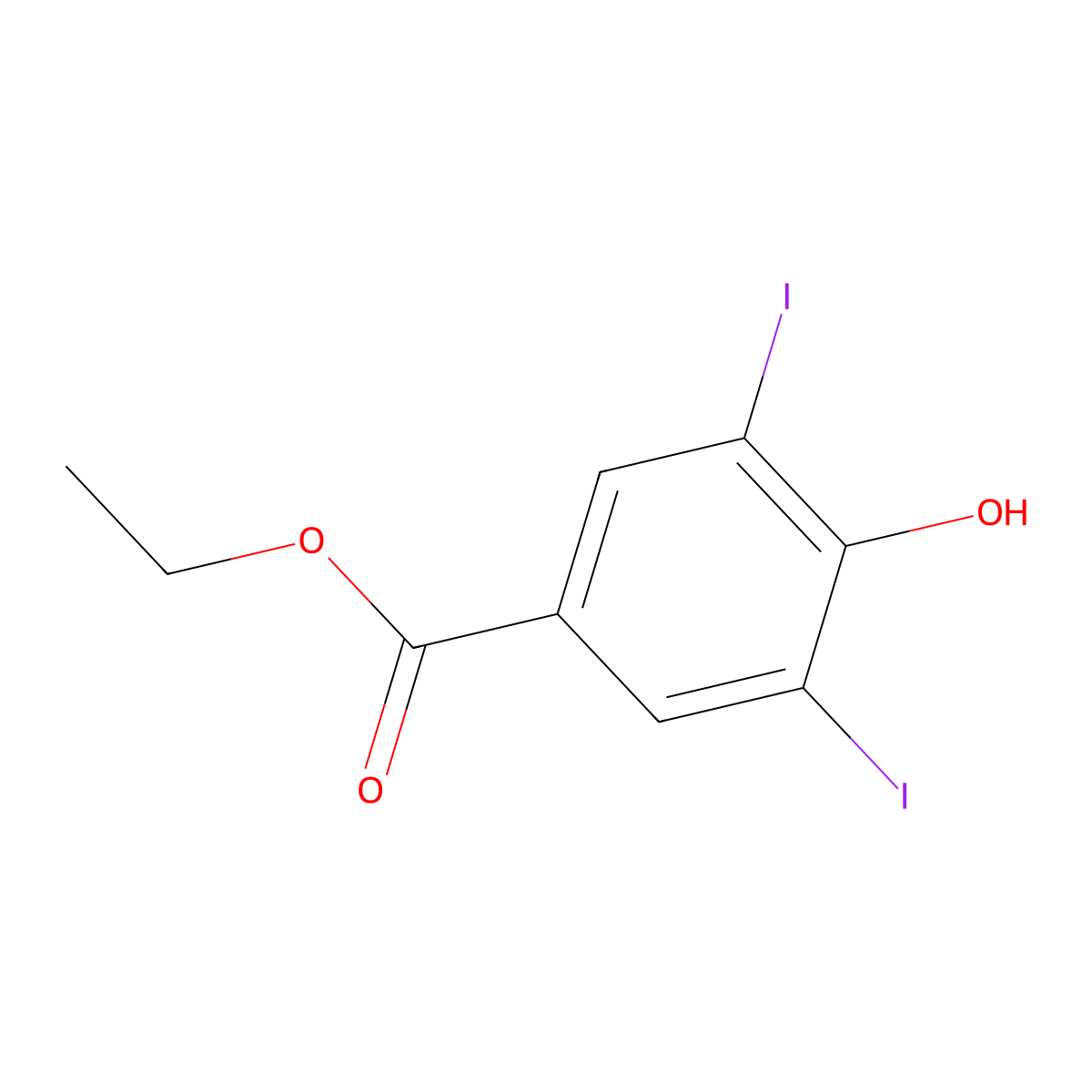 Ethyl 4-hydroxy-3,5-diiodobenzoate molecular structure, CAS 54073-94-8