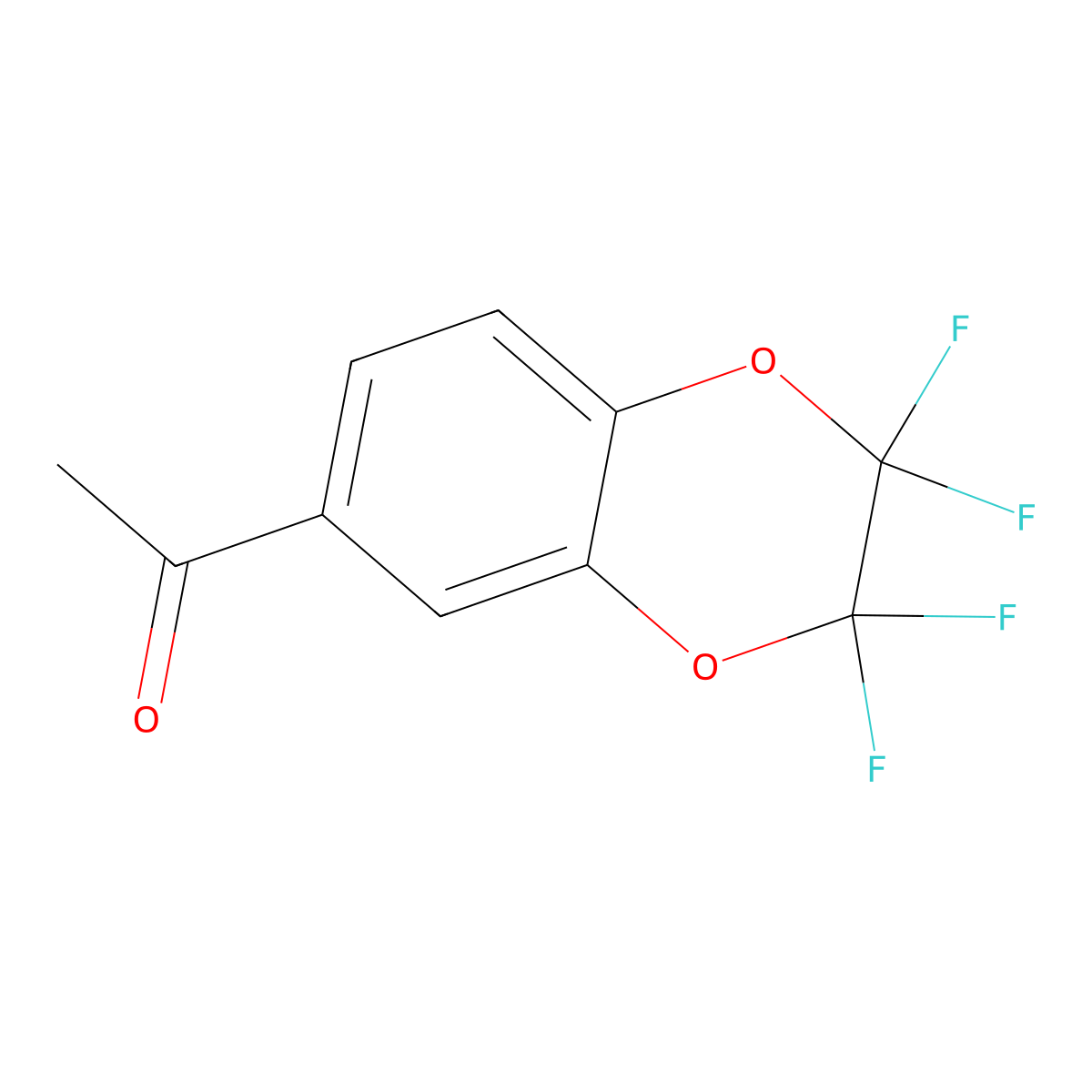 (2,2,3,3-Tetrafluoro-1,4-benzodioxan-6-yl)ethan-1-one molecular structure, CAS 540738-37-2