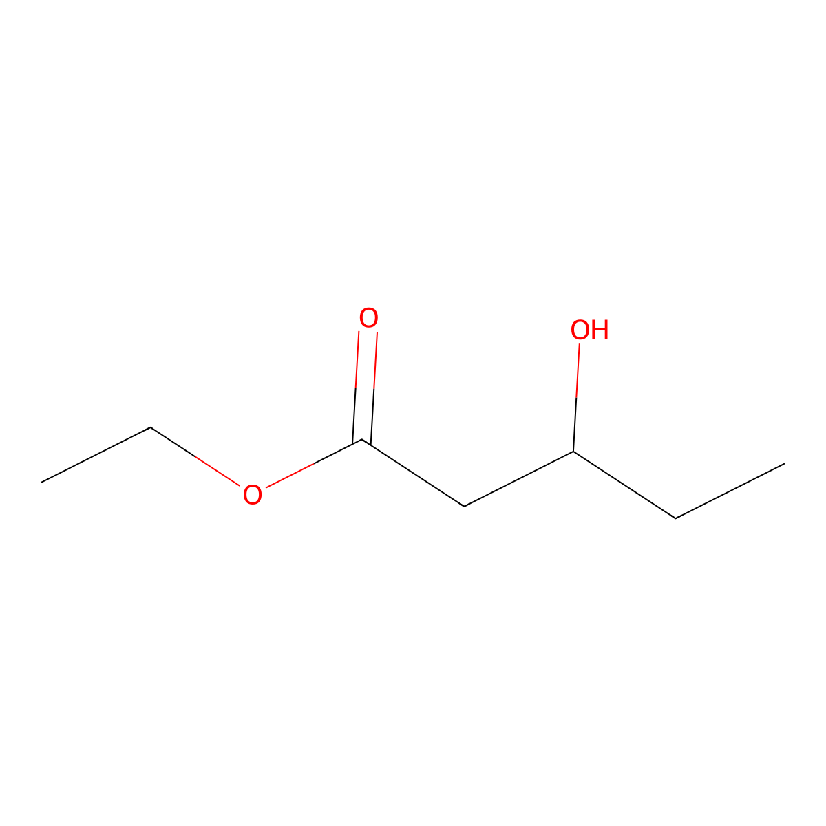 Ethyl 3-hydroxypentanoate molecular structure, CAS 54074-85-0