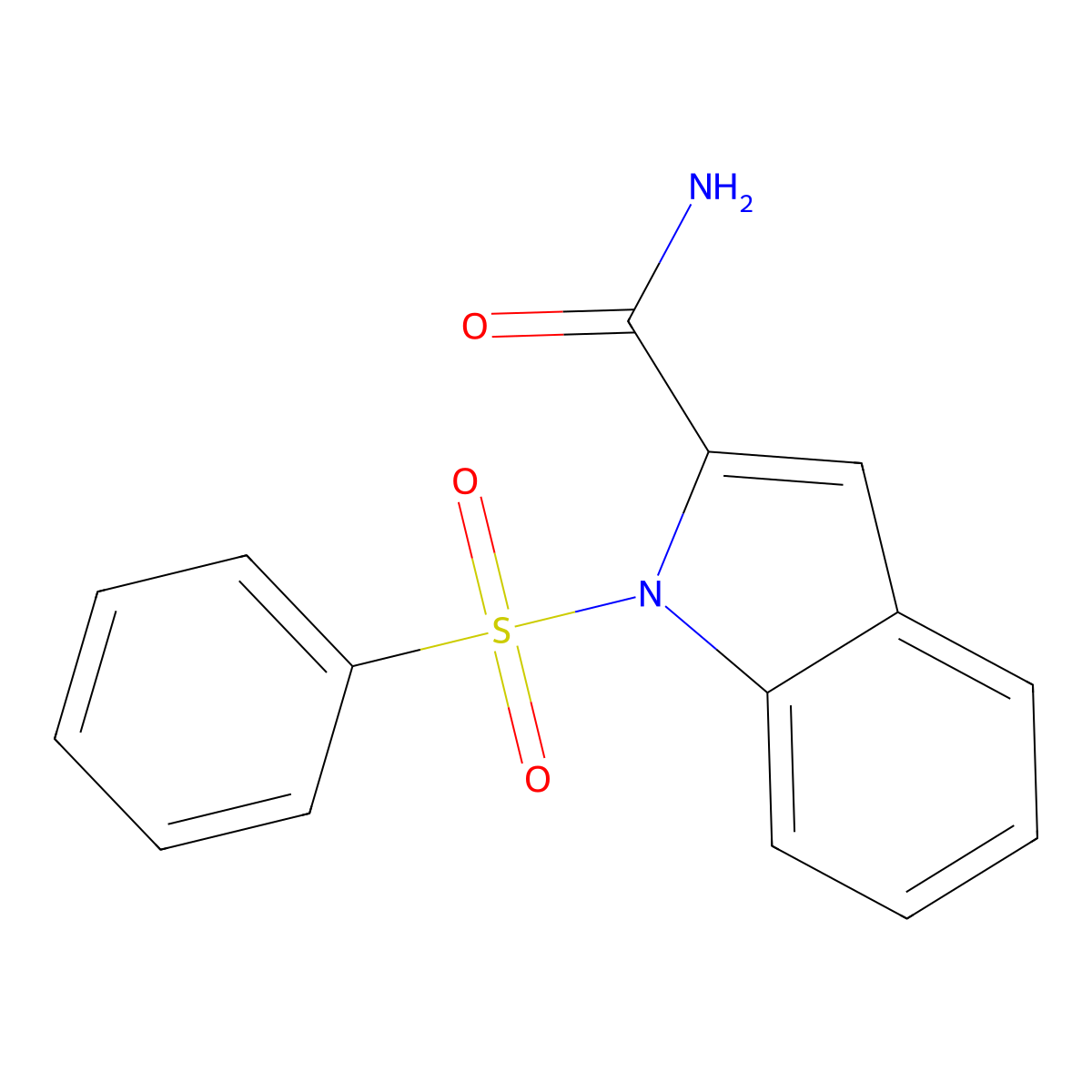 1-(phenylsulfonyl)-1H-indole-2-carboxamide molecular structure, CAS 540740-47-4