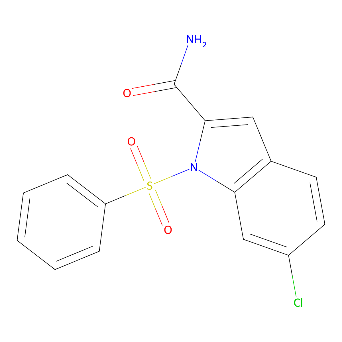6-Chloro-1-(phenylsulfonyl)-1H-indole-2-carboxamide molecular structure, CAS 540740-48-5