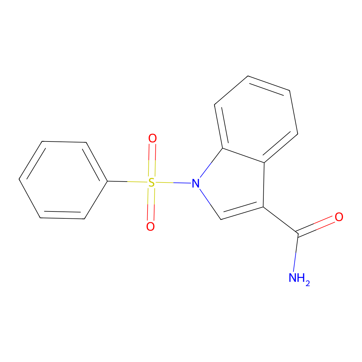 1-(Phenylsulfonyl)-1H-indole-3-carboxamide molecular structure, CAS 540740-49-6