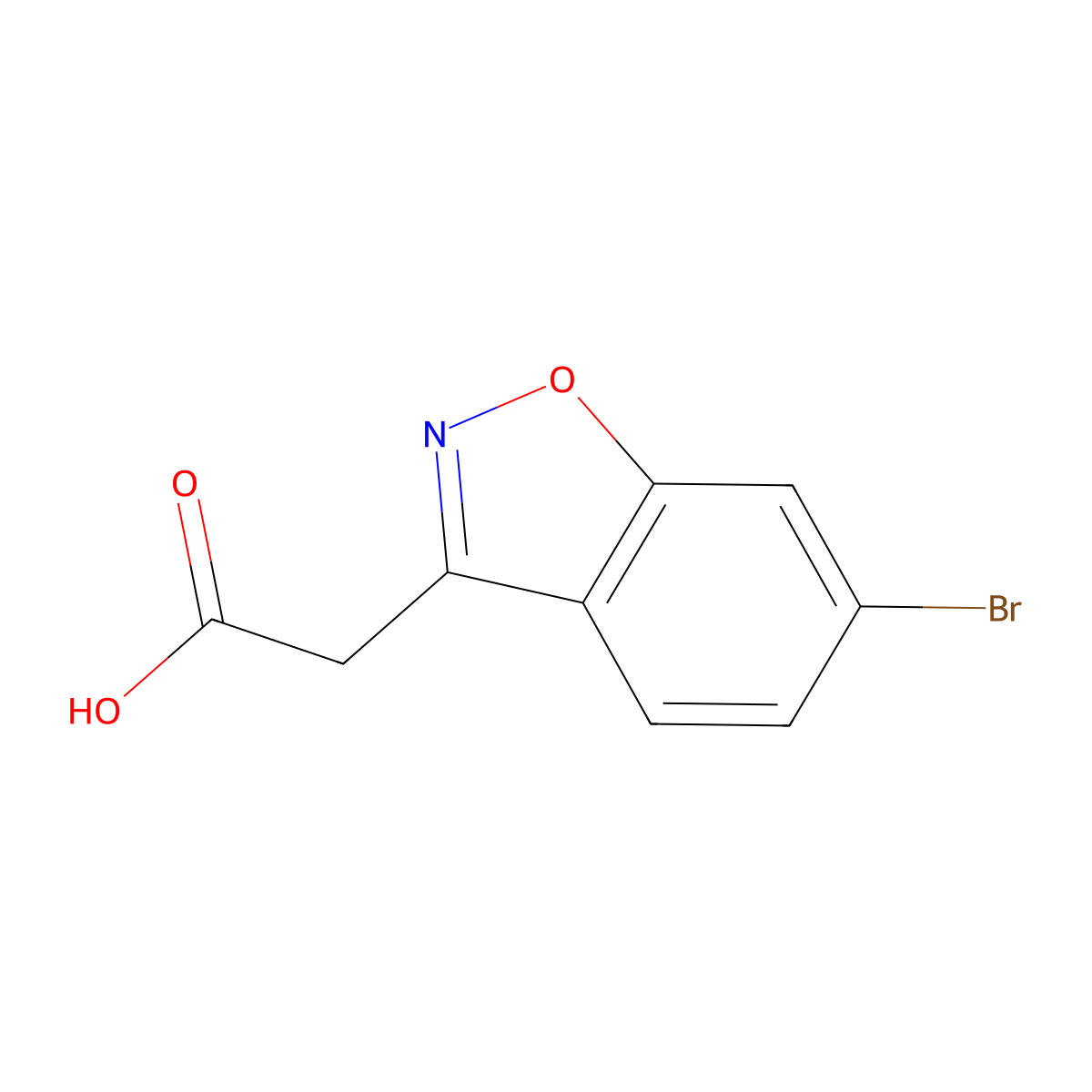 2-(6-Bromo-1,2-benzoxazol-3-yl)acetic acid molecular structure, CAS 540750-32-1