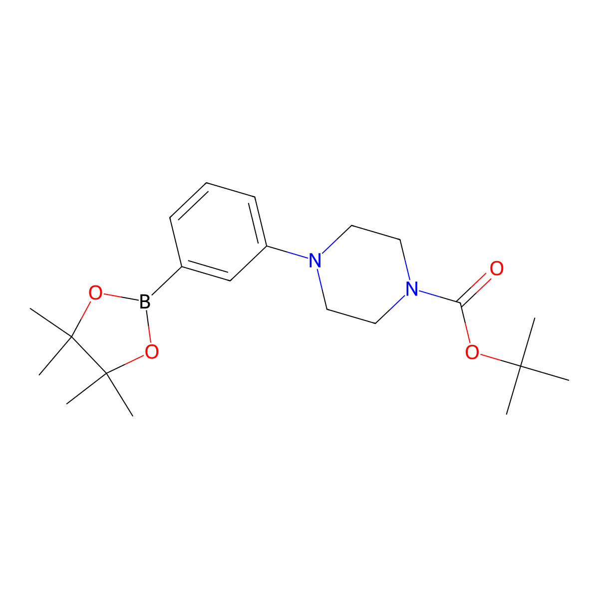tert-Butyl 4-(3-(4,4,5,5-tetramethyl-1,3,2-dioxaborolan-2-yl)phenyl)piperazine-1-carboxylate molecular structure, CAS 540752-87-2
