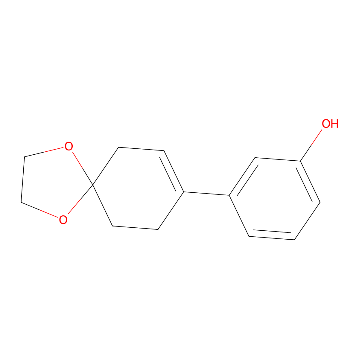 3-(1,4-Dioxaspiro[4.5]dec-7-en-8-yl)phenol molecular structure, CAS 540752-90-7