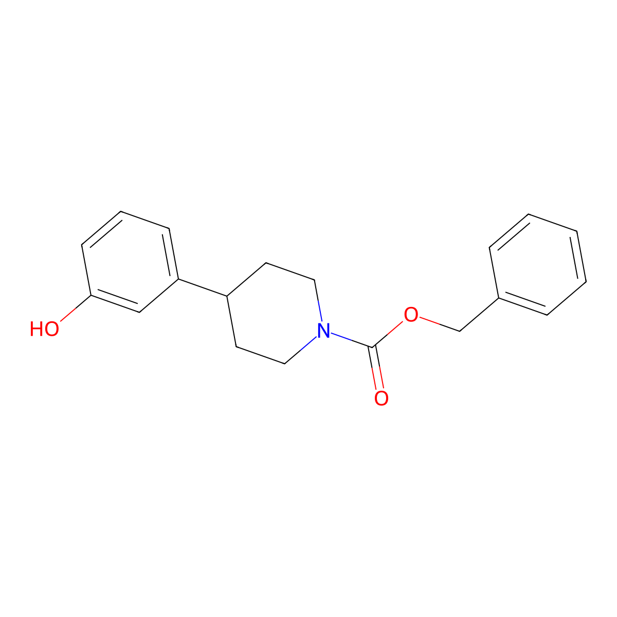 Benzyl 4-(3-hydroxyphenyl)piperidine-1-carboxylate molecular structure, CAS 540753-03-5