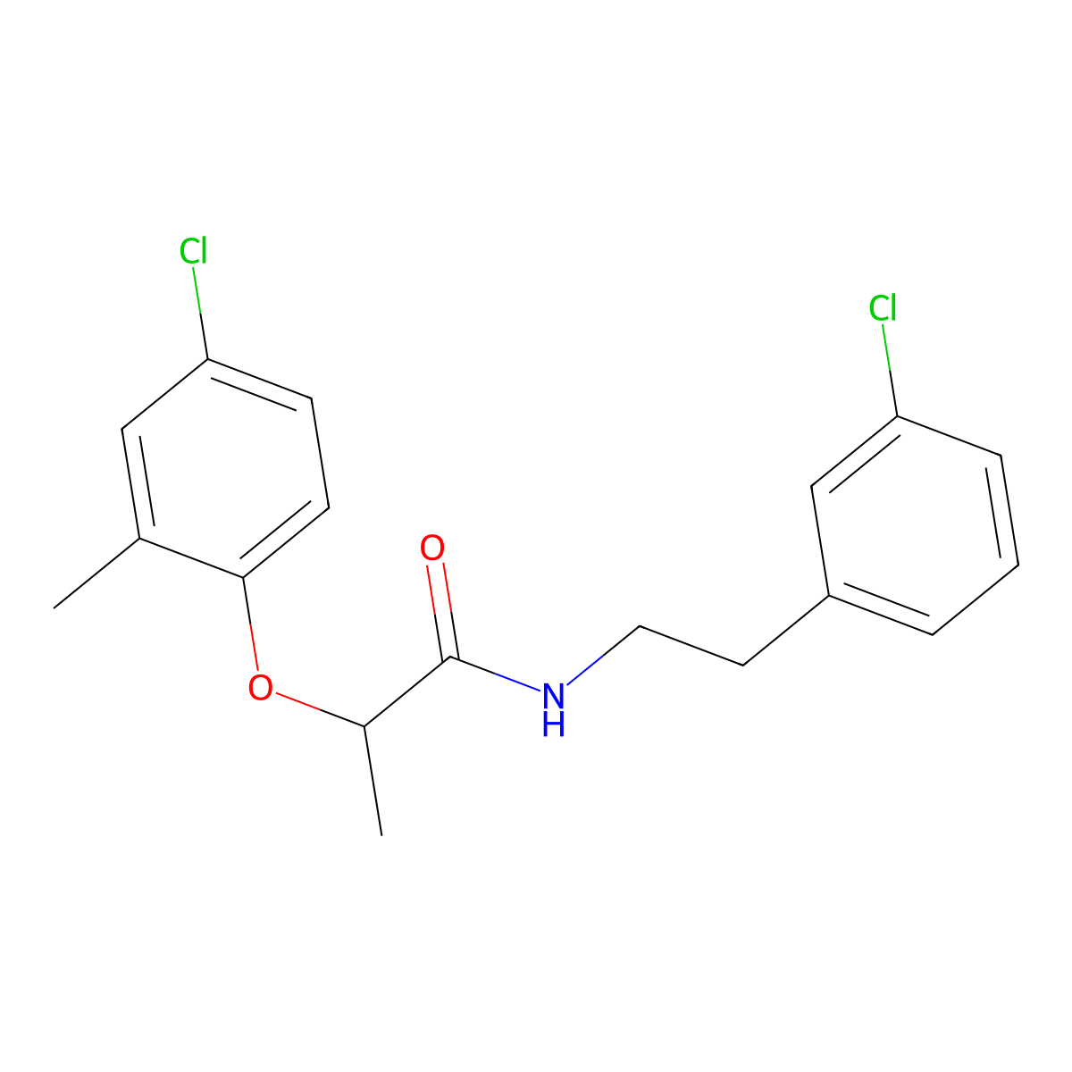 2-(4-chloro-2-methylphenoxy)-N-[2-(3-chlorophenyl)ethyl]propanamide molecular structure, CAS 540754-79-8