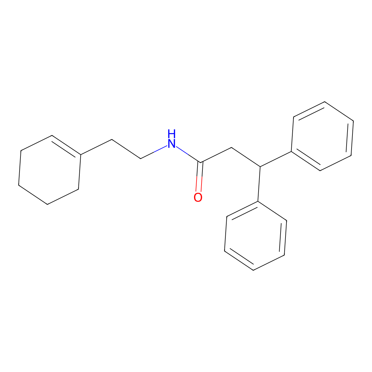 N-[2-(cyclohexen-1-yl)ethyl]-3,3-diphenylpropanamide molecular structure, CAS 540755-20-2