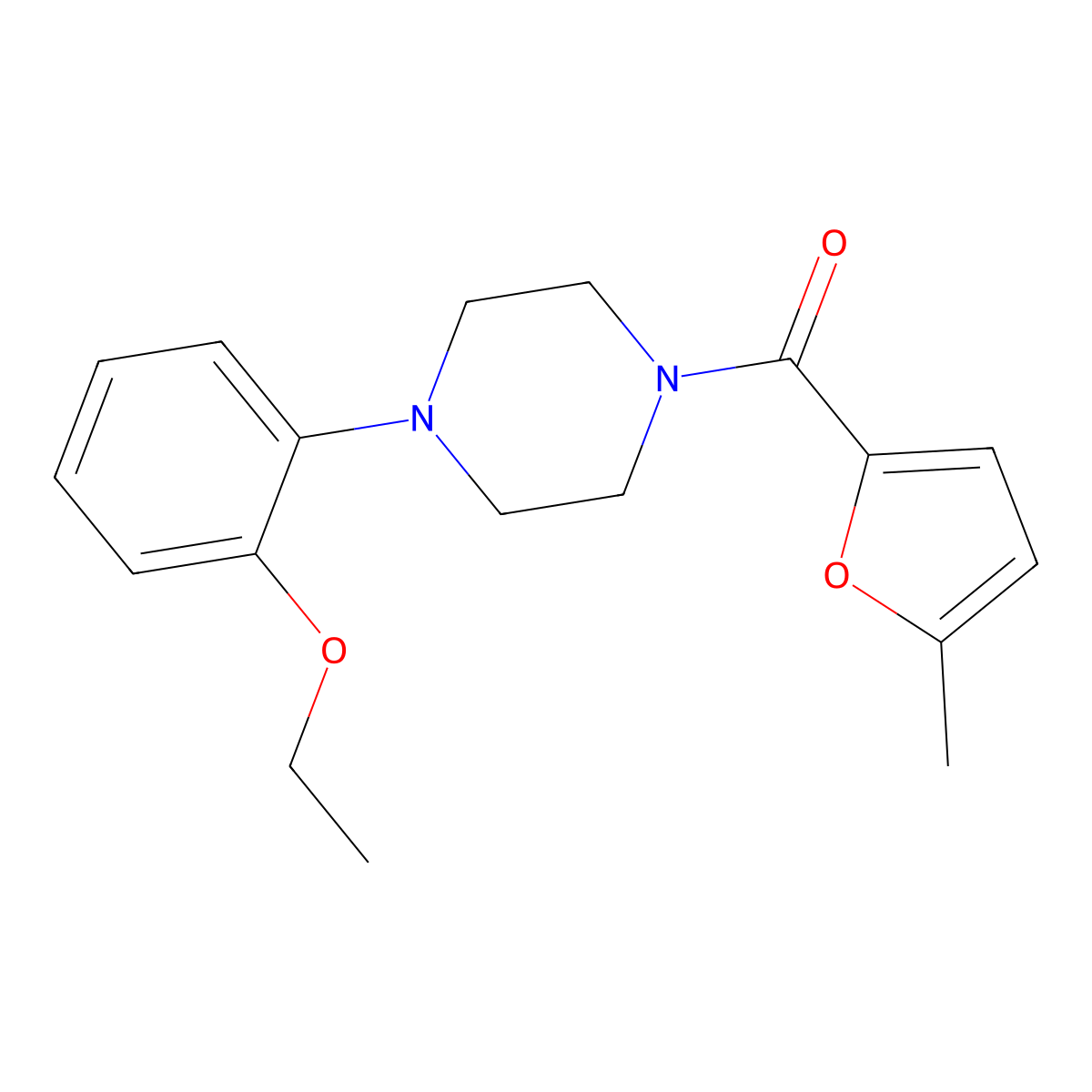 [4-(2-Ethoxyphenyl)piperazin-1-yl]-(5-methylfuran-2-yl)methanone molecular structure, CAS 540755-33-7