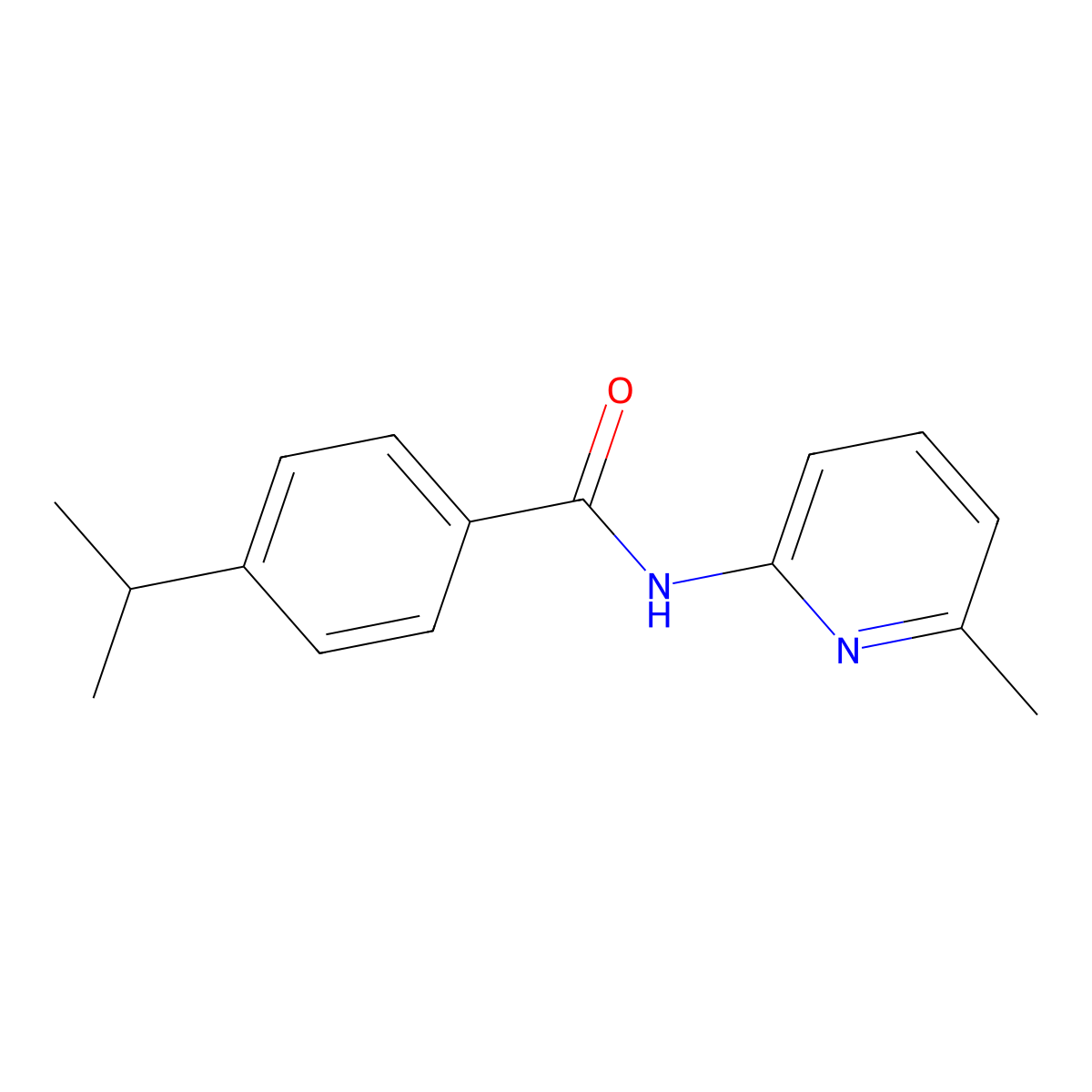 N-(6-methylpyridin-2-yl)-4-(propan-2-yl)benzamide molecular structure, CAS 540755-44-0