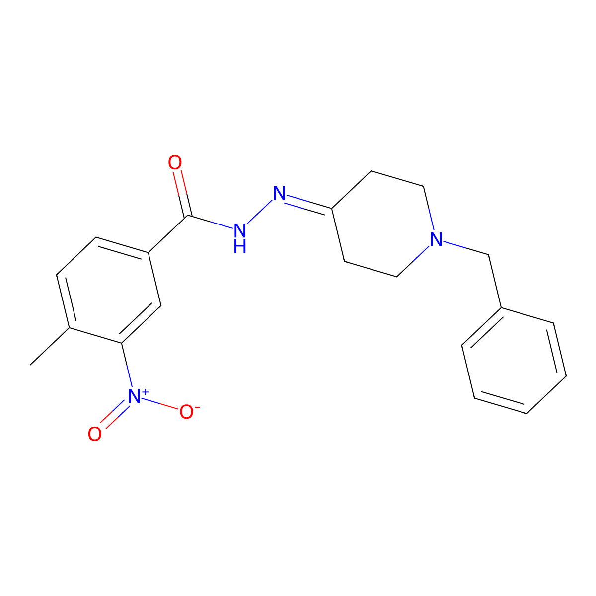 N'-(1-benzyl-4-piperidinylidene)-3-nitro-4-methylbenzohydrazide molecular structure, CAS 540755-77-9