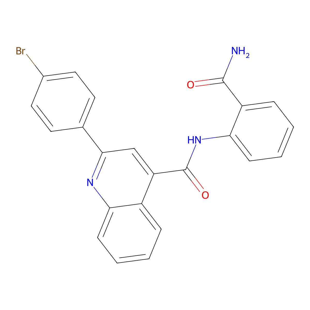 2-(4-bromophenyl)-N-(2-carbamoylphenyl)quinoline-4-carboxamide molecular structure, CAS 540755-96-2