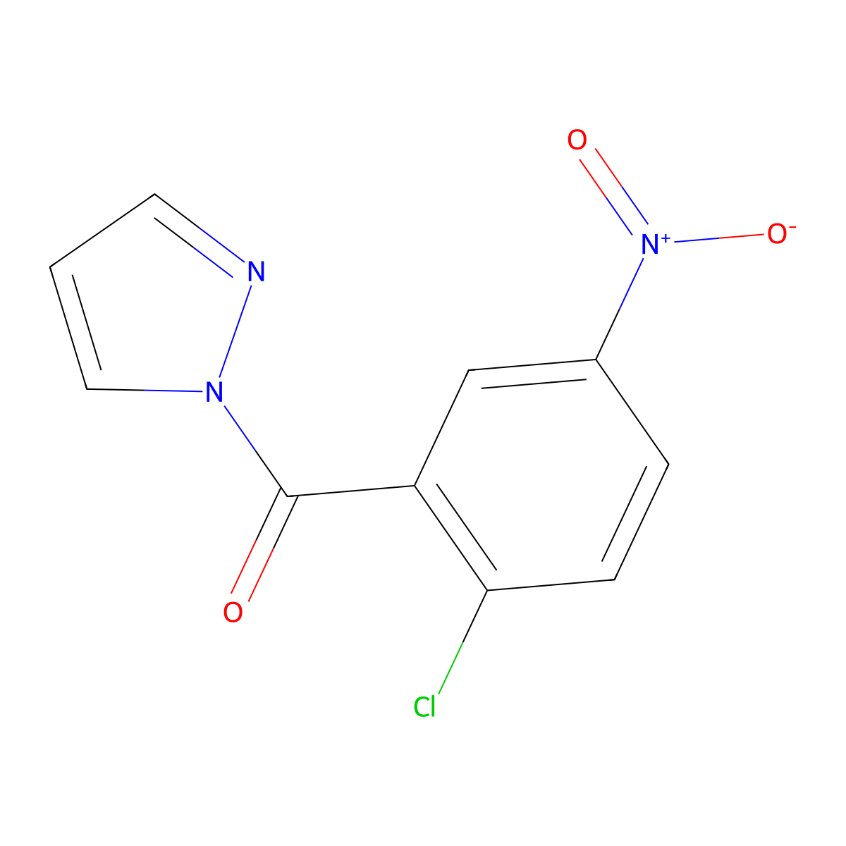 (2-Chloro-5-nitrophenyl)-pyrazol-1-ylmethanone molecular structure, CAS 540756-42-1